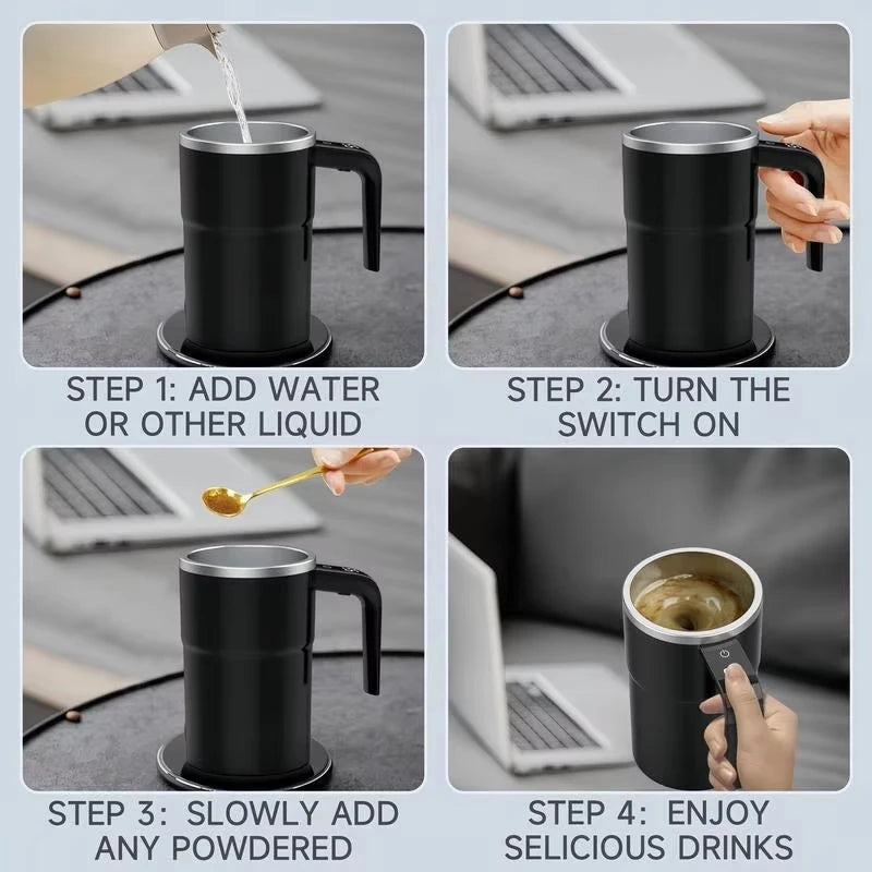 Tasse auto mélangeante & chauffante